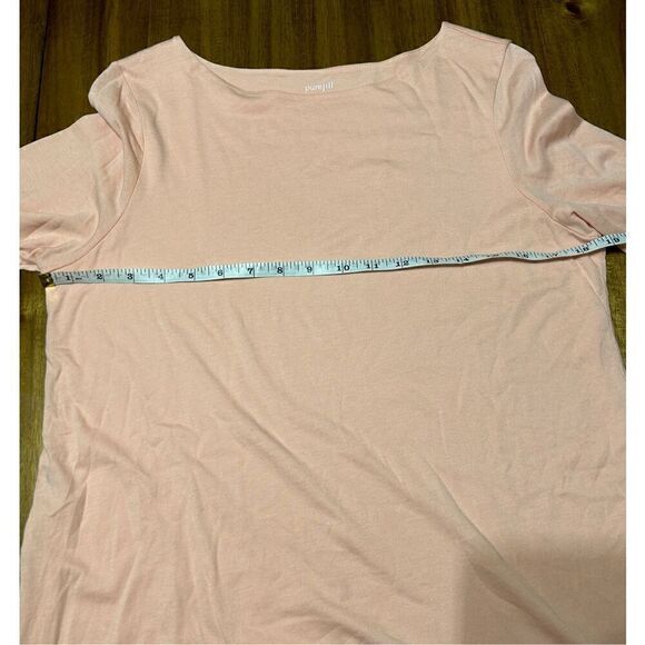 J. Jill Pure Jill Boat-neck Layered Tunic Top Pink Cotton Modal Women's Petite M - Picture 5 of 6